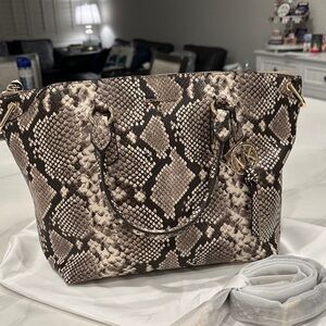 Michael Kors Black and Cream Python Tote
